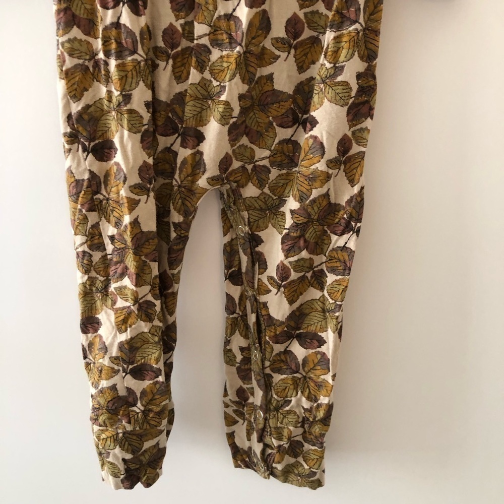 Kate Quinn Brown Green Leaves Bamboo Viscose Jumpsuit 2T - Picture 8 of 9